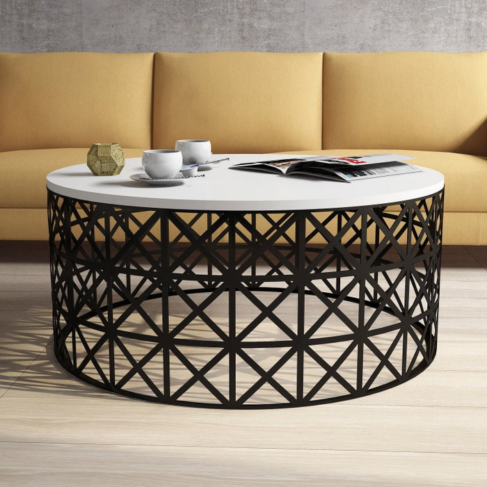Hanah Home Selin Metal Ferforje Blanco y Negro